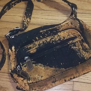 Bleach Dyed Shoulder Bag Purse